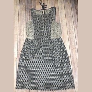Ann Taylor LOFT Printed Colorblock Dress Size 6